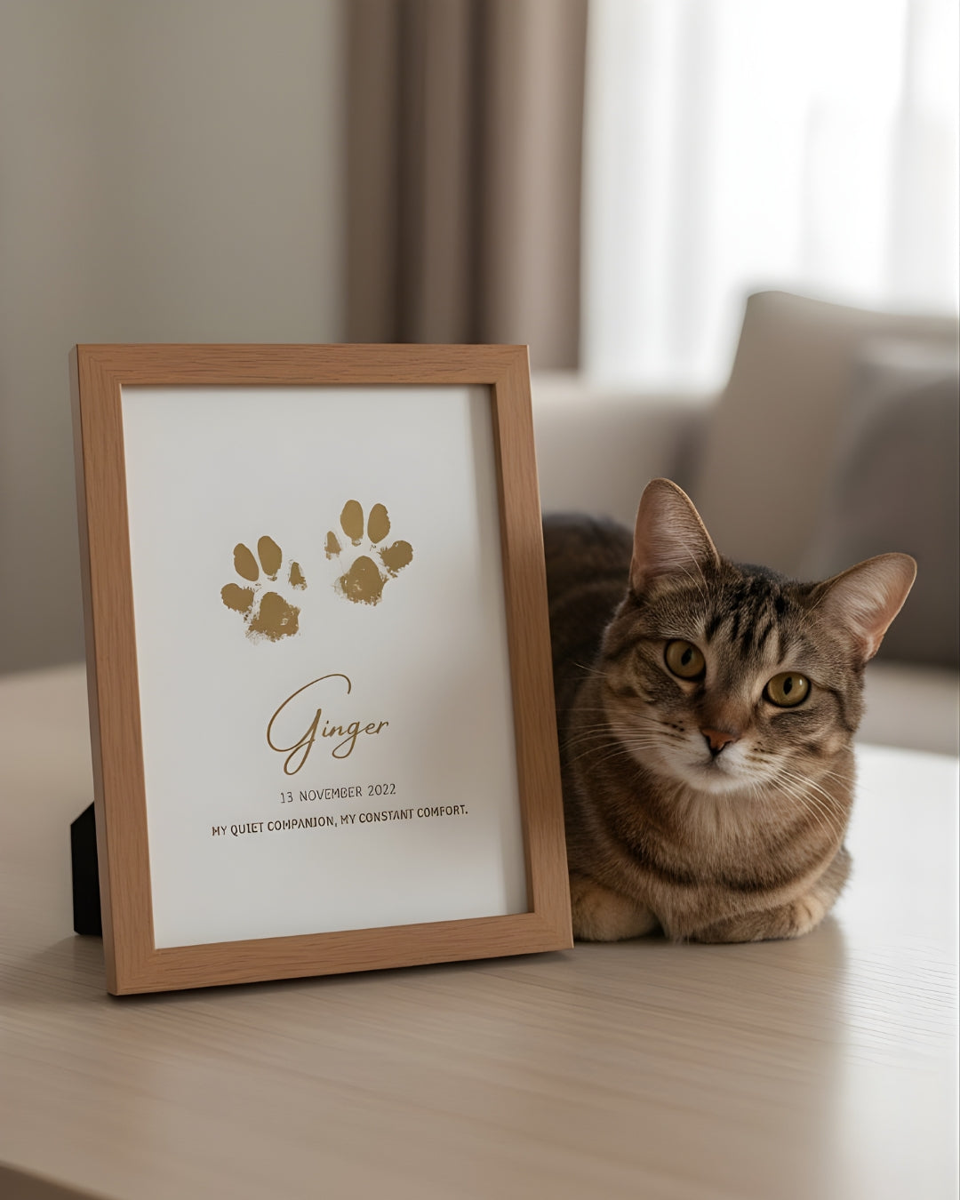 Foiled Pet Paw Memorial Print
