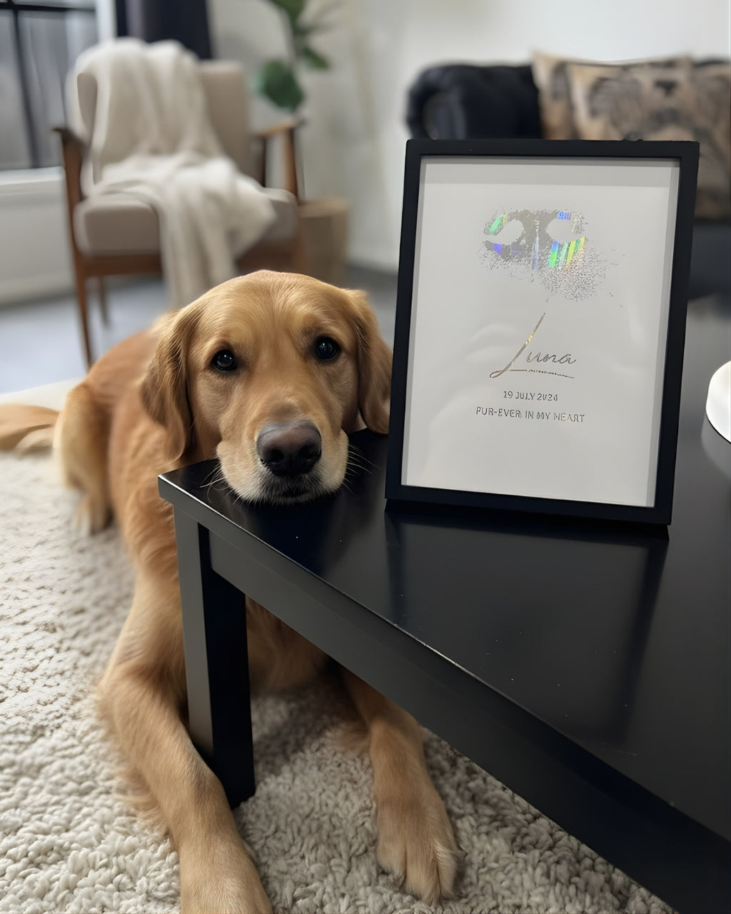Foiled Pet Paw Memorial Print