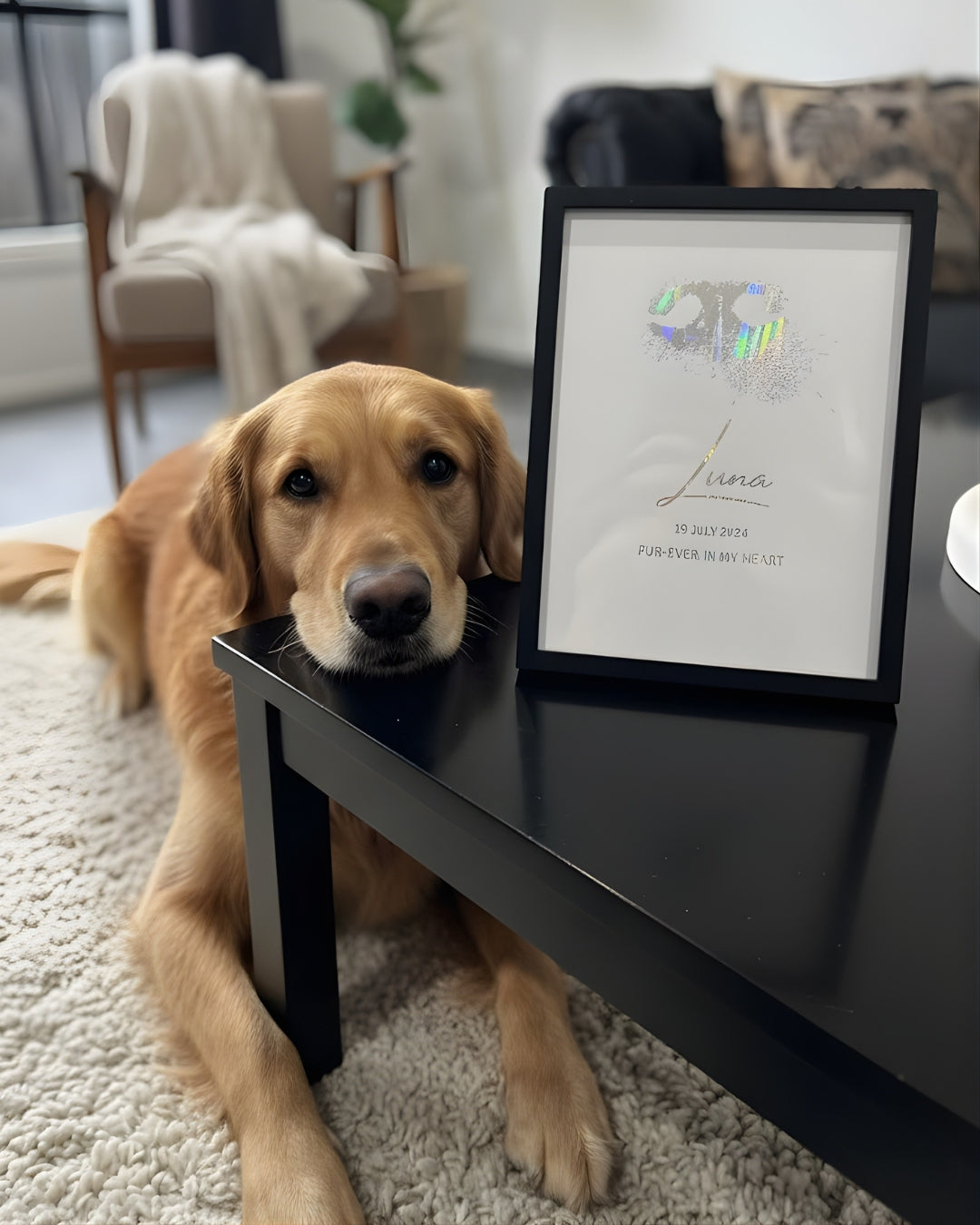 Foiled Pet Paw Memorial Print