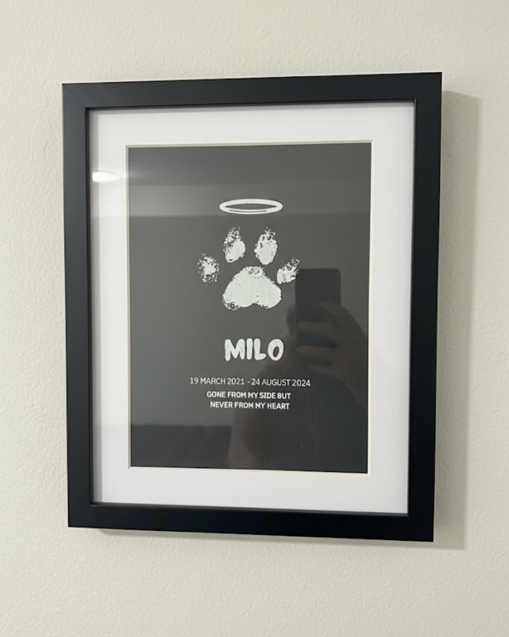 Foiled Pet Paw Memorial Print