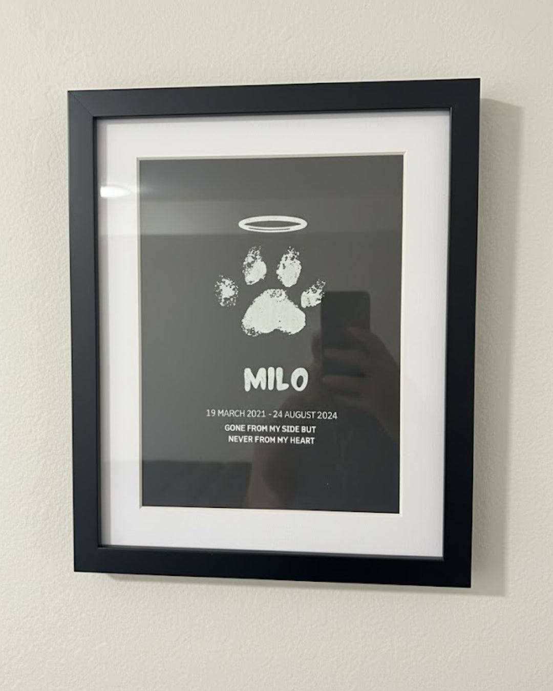 Foiled Pet Paw Memorial Print