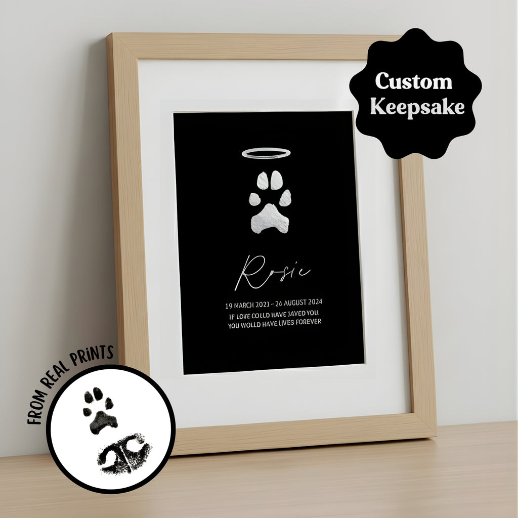 Foiled Pet Paw Memorial Print