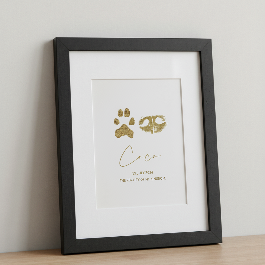 Foiled Pet Paw Memorial Print