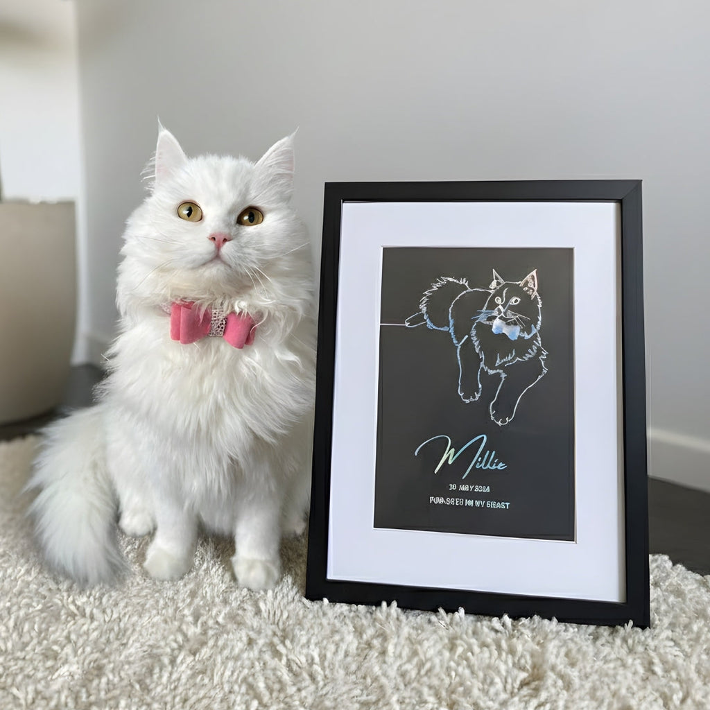 Foiled Pet Line-Art Portrait