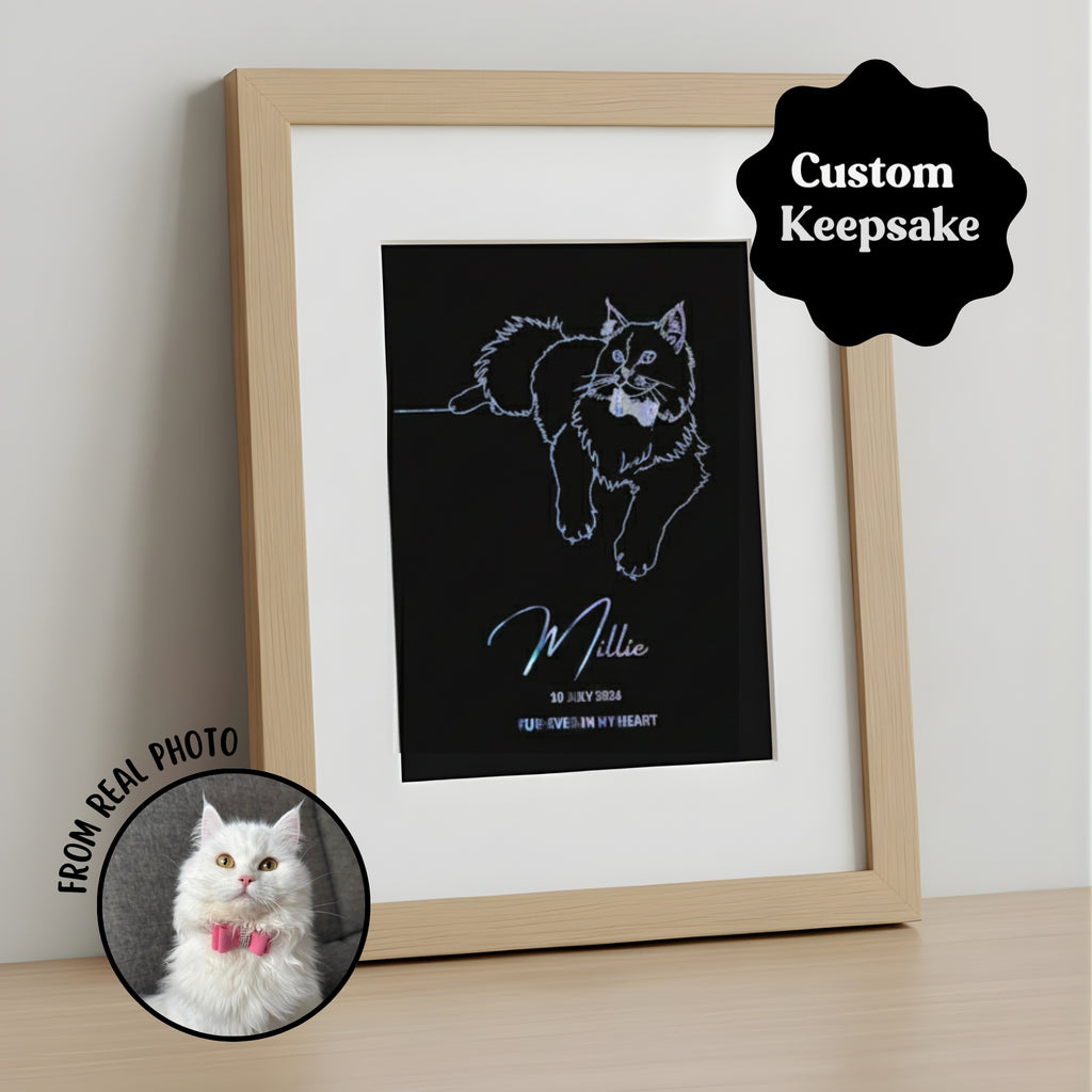 Foiled Pet Line-Art Portrait